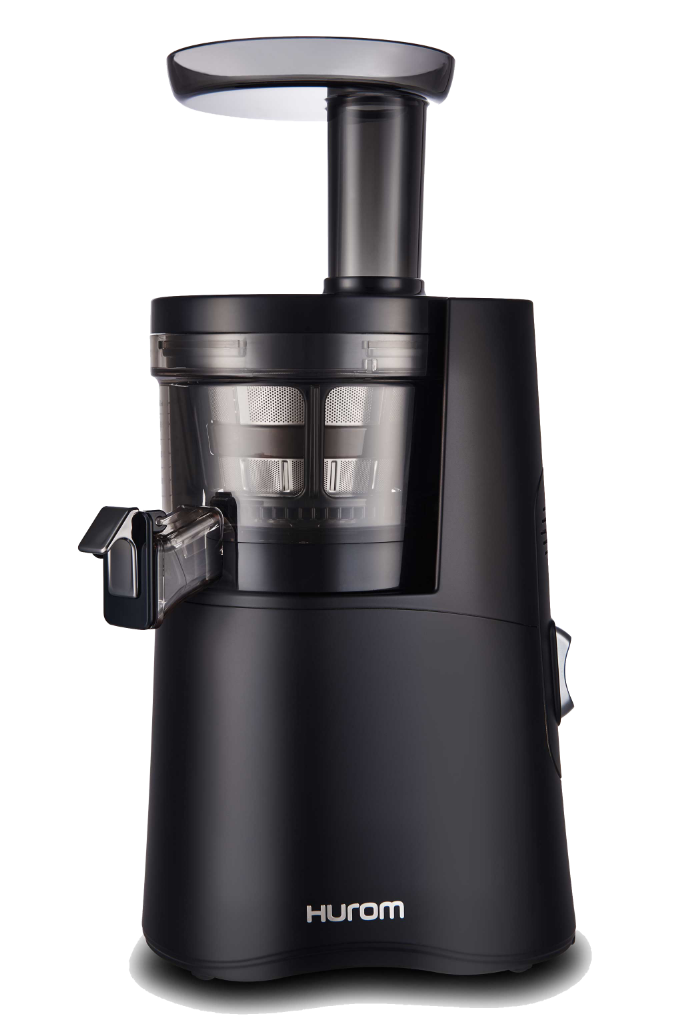 Hurom H-AA H-AA-BBB17 Matte Black vertical slow juicer, exact U.S. manufacturer image