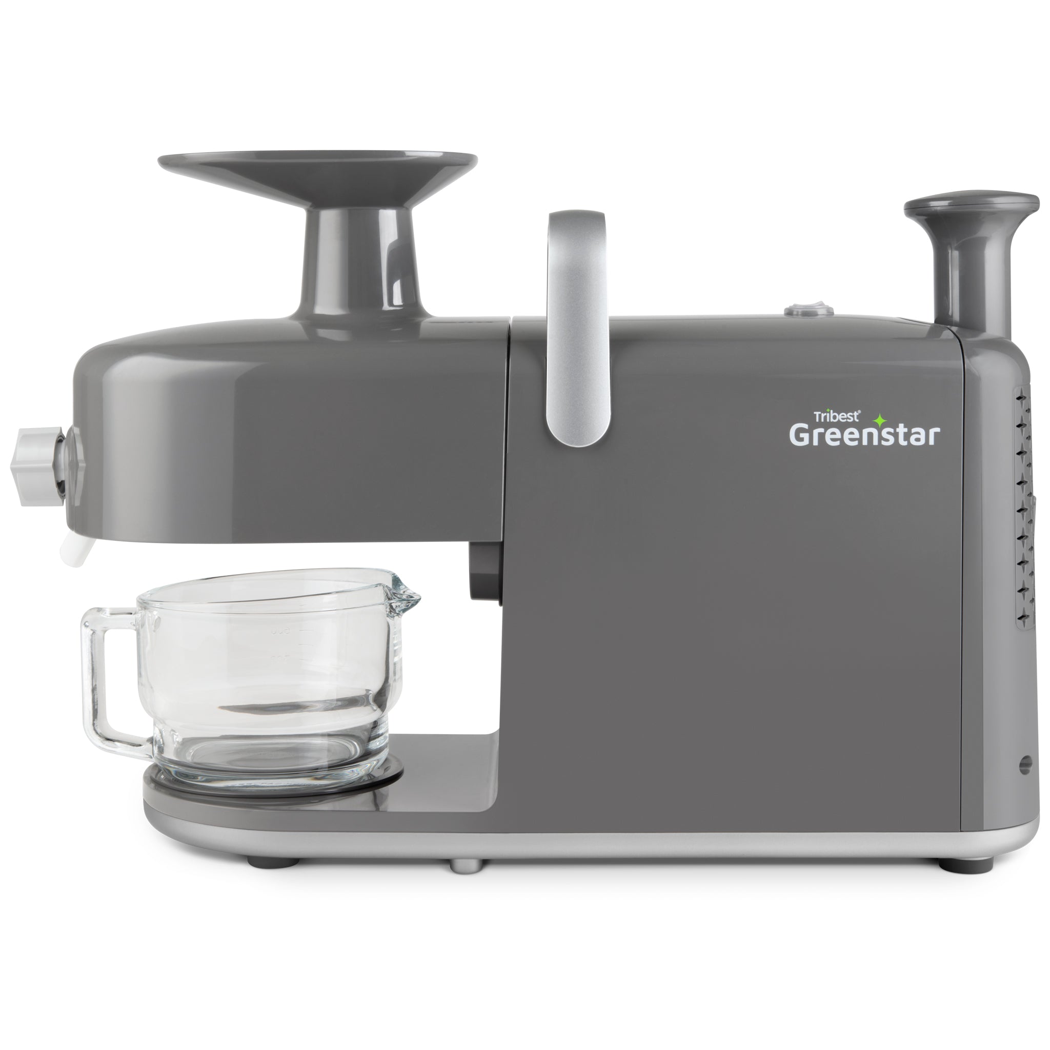 Greenstar 5 Cold Press Masticating Juicer — GS5-2GY Gray. This is a base model image, not the cosmetic condition of a particular refurbished unit.