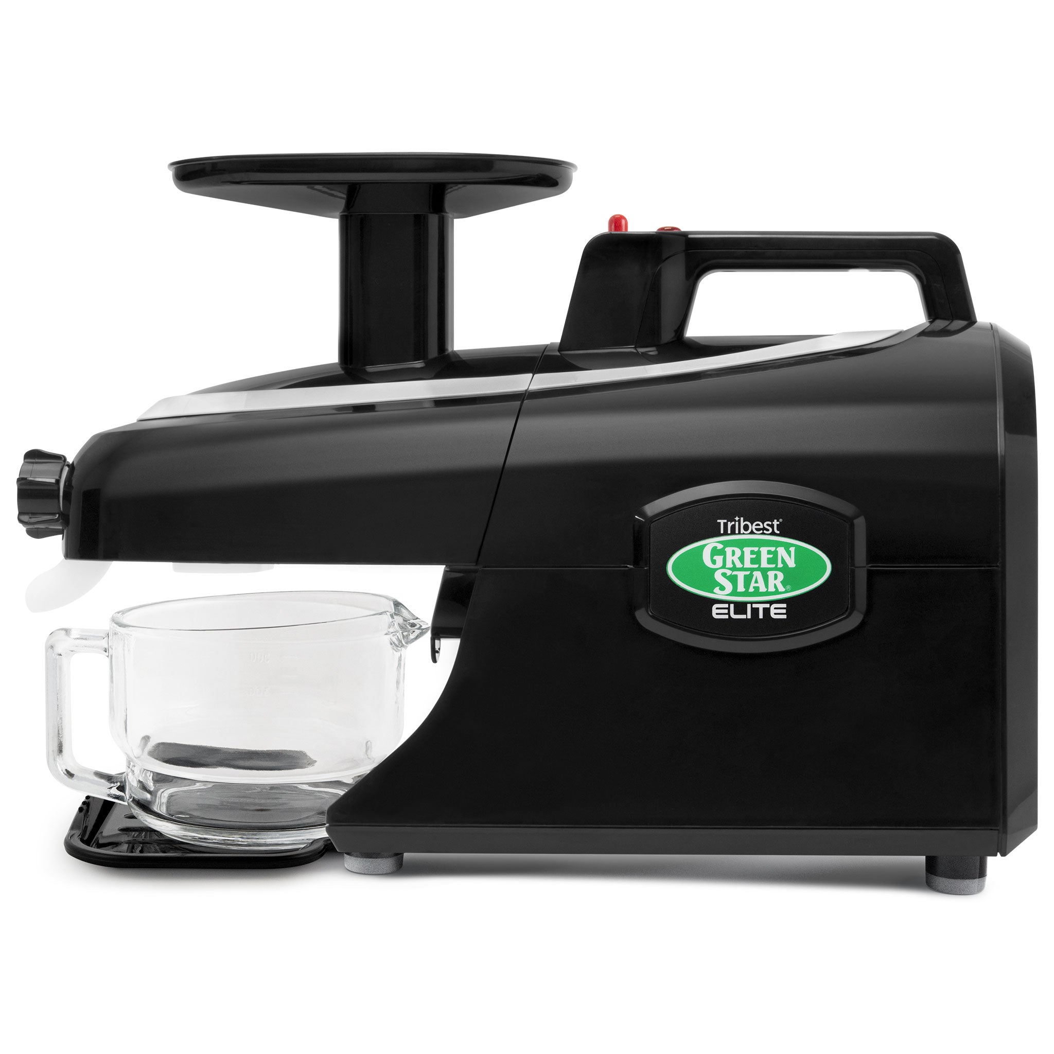 Greenstar Elite Jumbo Twin Gear Slow Masticating Juicer in Black GSE-5010-B. This is a base model image, not the cosmetic condition of a particular refurbished unit.