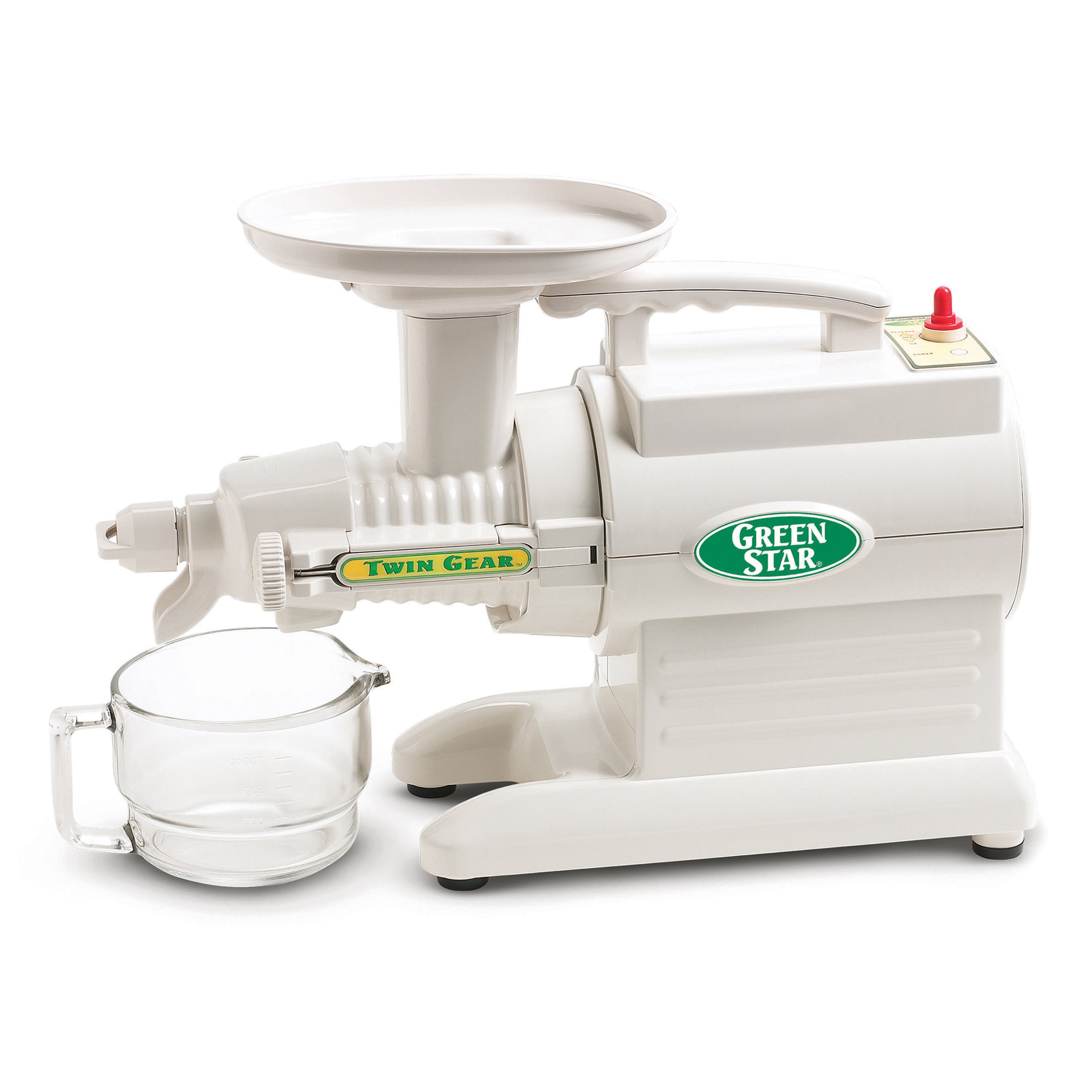 Greenstar Original Basic Twin Gear Slow Masticating Juicer GS-1000-B. This depicts the base model/finish, not the condition of a particular refurbished unit.