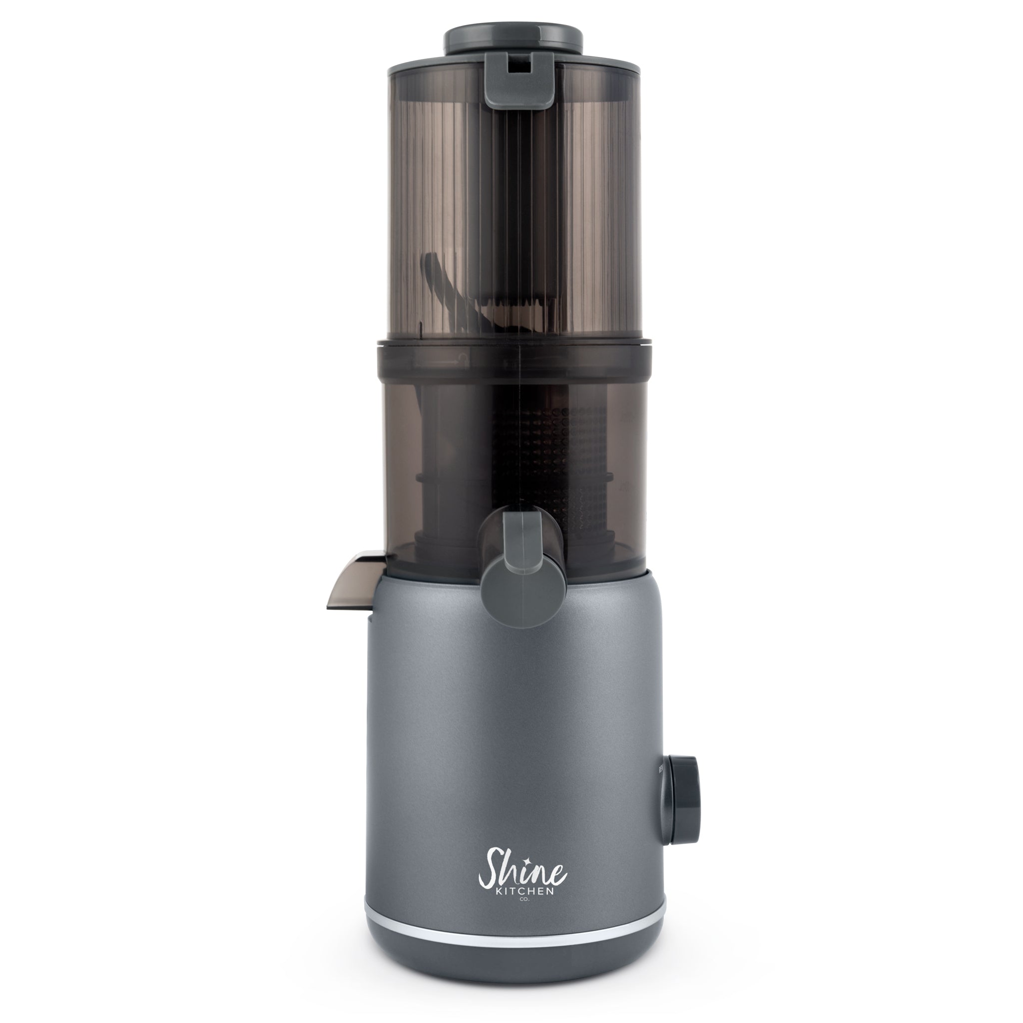 Tribest Shine Multi-Batch SMB-1 gray vertical cold-press juicer, manufacturer model image